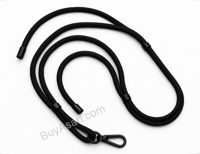 IMG_4612 بند گردنی بلند مشکی با قلاب فلزی محکم و بند نگهدارنده گوشی - Image 1