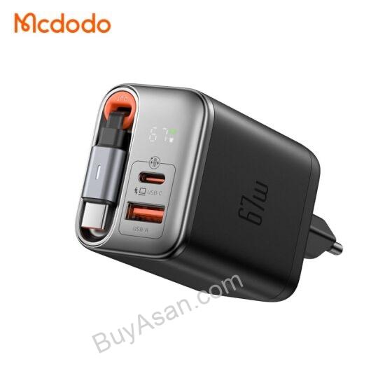 Image 12 آداپتور شارژ سهخروجی 67 وات مکدودو مدل CH-4100 با کابل جمعشونده Type-C - Image 1